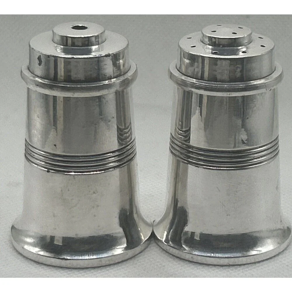 Vintage W&H 1914 Silver Plate Salt & Pepper Cruet Set Luxury Catering England